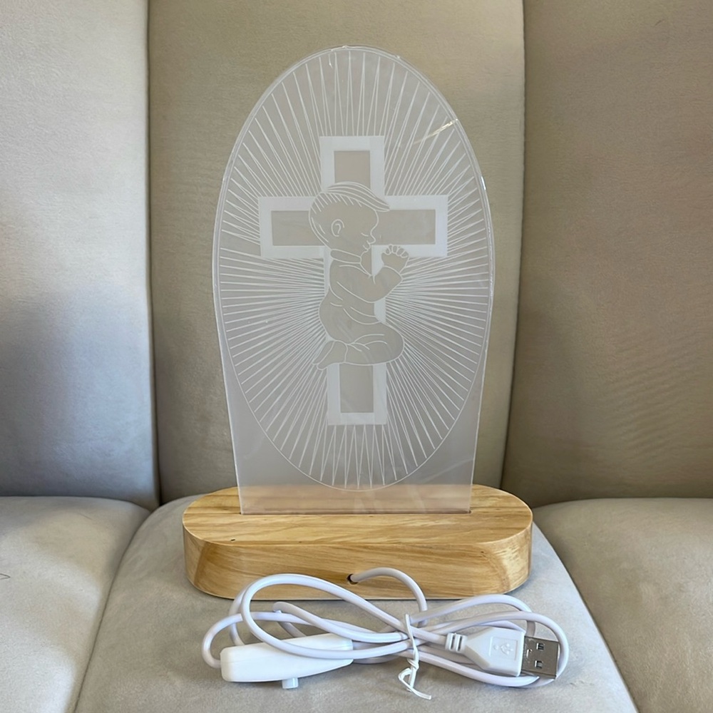 Cross 3D Night Light Lamp